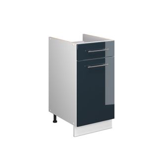 Vicco Mueble Bajo Para Fregadero/placa Fame-line, Azul Oscuro Alto Brillo/blanco, 40 Cm Sin Encimera, Vicco