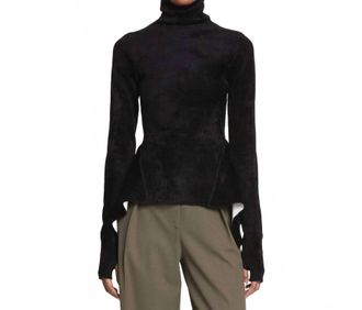 Proenza Schouler Compact Velvet Knit Top In Black