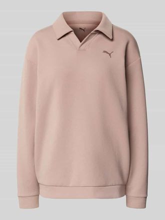 Puma Relaxed Fit Poloshirt mit Lyocell-Anteil in Beige Melange, Gr&ouml;&szlig;e XL