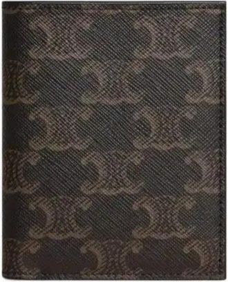 Celine Portemonnee met vouwsluiting in Triomphe Canvas - Heren - Portefeuilles - Bruin - ONE Size - Accessoires