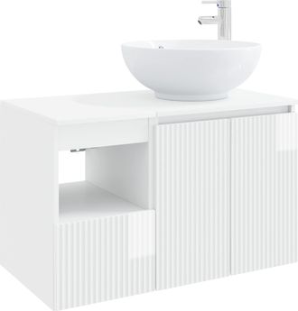 vidaXL Juego De Muebles De Ba&ntilde;o 2 Uds. Blanco Brillante Vidaxl
