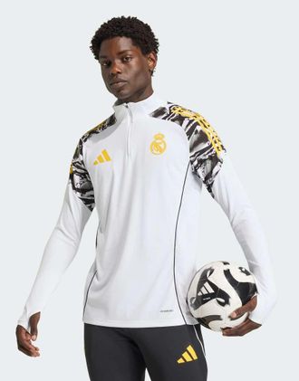 adidas adidas real madrid avengers 25/26 tiro 25 - Top da allenamento bianco e oro