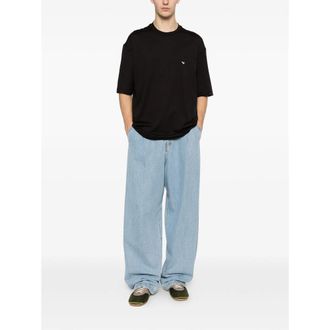 Emporio Armani Logo-Embroidered T-Shirt - Black