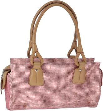 Burberry Pre-owned Handbags, female, Red, Size: ONE SIZE Pre-owned Canvas Handbag