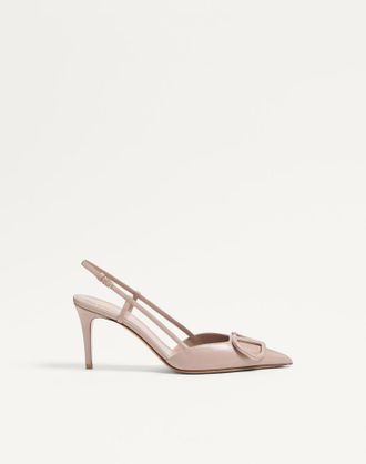 Valentino Garavani VLogo Signature Calfskin Slingback Pump 80 Mm / 3.15 In. Woman POUDRE 34.5