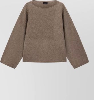 Emporio Armani fine-knit boat neck wool cashmere sweater
