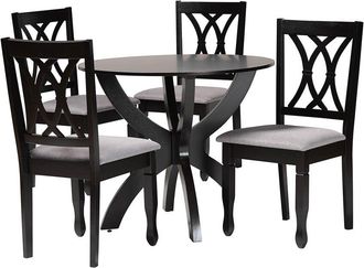 Baxton Studio April Modern Wood 5Pc Dining Set