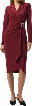 Joseph Ribkoff Moss Crepe Wrap Dress In Merlot