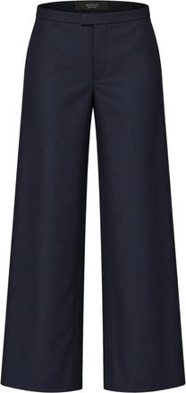 Gucci Lange Wolbroek - Dames - Wijde Broeken - Blauw - S - Wol - Broeken