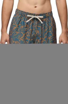 Prana Metric Swim Trunks in Tumeric Seaweed at Nordstrom, Size Xx-Large