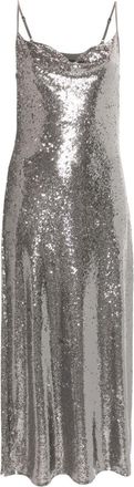AllSaints Hadley sequin-design mini dress - women - Elastane/Recycled Polyamide/Recycled Polyester/Recycled Polyester - 8 - Silver