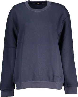 Cavalli Blauw geborduurd fleece sweatshirt - Dames - Sweatshirts - Blauw - M - Katoen - Hoodies & sweatvesten