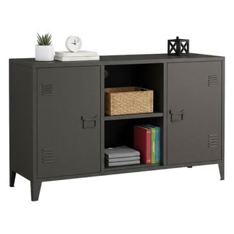 Dmora Dmora - Aparador Friddi, Buf&eacute; De Sal&oacute;n, Aparador De Sal&oacute;n, Despensa De Cocina, 120x40 H73 Cm, Pizarra