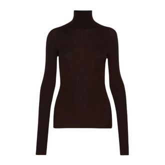 Sportmax Truien & Vesten, Dames, Bruin, S, Wol, Slim coltrui trui