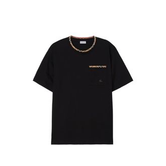 Burberry Check Trim Cotton T-shirt