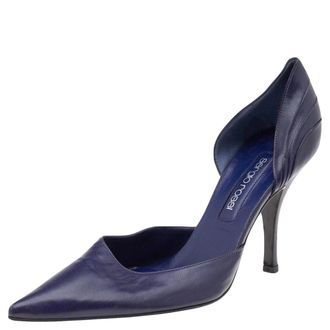 Sergio Rossi Purple Leather Pointed Toe Pumps