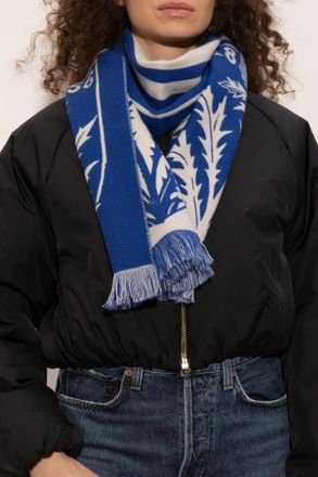 Burberry Scarf With Logo, Unisex, Blue