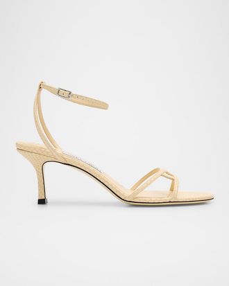 Jimmy Choo London Printed Elaphe 1998 Leo Ankle-Strap Sandals