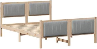 vidaXL Estructura De Cama Marr&oacute;n Y Gris Claro 140 X 190 Cm Vidaxl