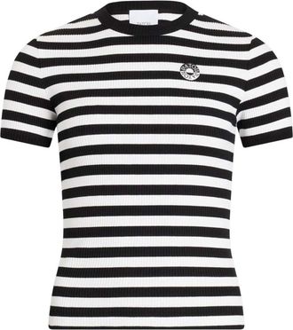 Patou Black White Stripes Crew Neck T-Shirt