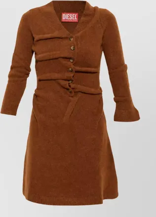 Diesel wool v-neck knitted dress