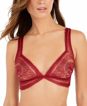 Calvin Klein Medallion Lace Unlined Triangle Bra In Raspberry Jam