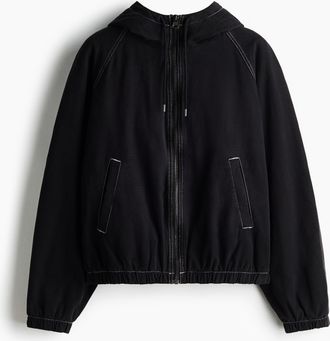 H&M Padded canvas jacket - Schwarz