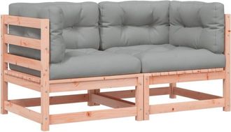 vidaXL Sof&aacute; De Esquina De Jard&iacute;n Y Cojines 2 Uds Madera Maciza Douglas Vidaxl