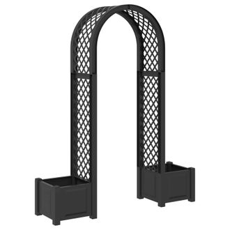 vidaXL Arco De Rosas Con Plantador Gris Antracita 168,5 X 43 X 207 Cm Vidaxl