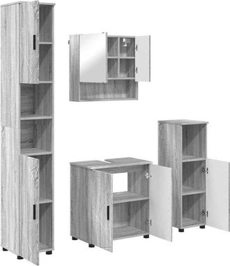 vidaXL Juego De Muebles De Ba&ntilde;o Montaje En La Pared 4 Pcs Gris Sonoma Vidaxl