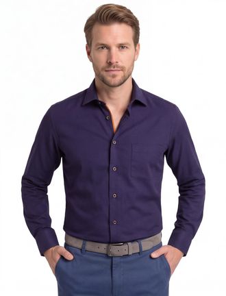 Olymp katoenen overhemd Olymp wijde fit donkerblauw
