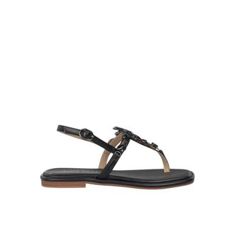 Alma En Pena Flat T-Strap Sandal in Rhinestones - female - ALMA EN PENA - Flat Sandals - Black - 7 UK - Shoes