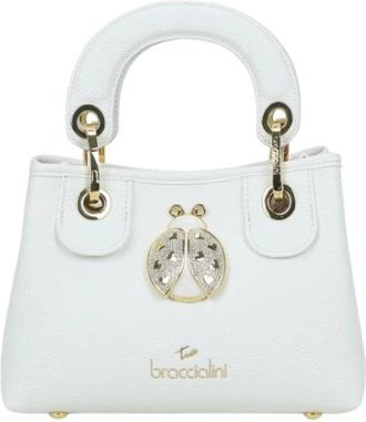 Braccialini Beth Jewels Kleine Handtas - Dames - Mini tas - Wit - ONE Size - Tweed - Tassen