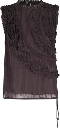 Pinko Top Lark - Dames - Tops zonder mouwen - Bruin - S - Tops