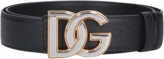 Dolce & Gabbana Black Logo Textured Belt
