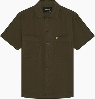 Lyle & Scott Mens Lyle & Scott Cuban Collar Short Sleeve Shirt - Black - Size: Regular/36