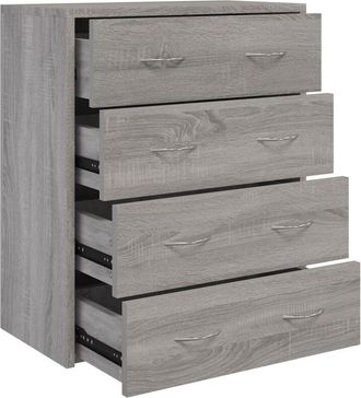 vidaXL Sideboard with 4 Drawers 60x30.5x71 cm Grey Sonoma vidaXL