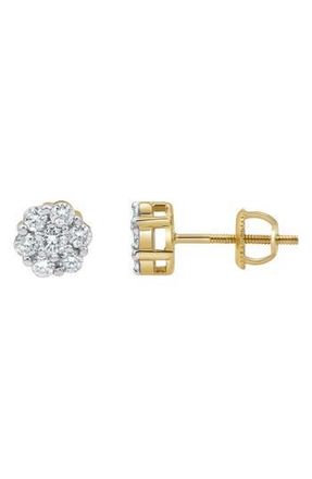 LuvMyJewelry Lab Grown Diamond Floral Cluster Stud Earrings in 14K Yellow Gold at Nordstrom Rack