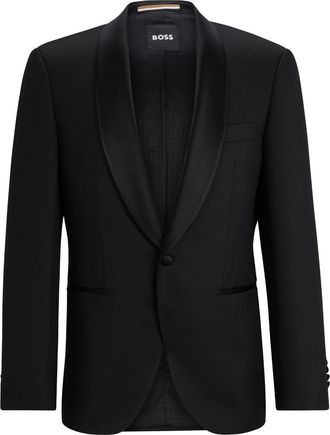 BOSS Jeckson shawl-lapels blazer - men - Virgin Wool - 46 - Black