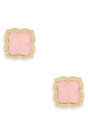Kendra Scott Mallory Stud Earrings in Gold Rose Quartz at Nordstrom Rack