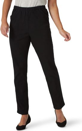 Chic Classic Collection Womens Stretch Elastic Waist Pull-on Legging Pant Jeans, Black Denim, 16 Petite