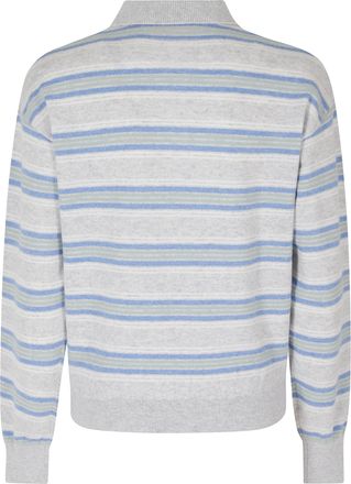 Guest In Residence Collegiate Stripe Cashmere Polo Shirt