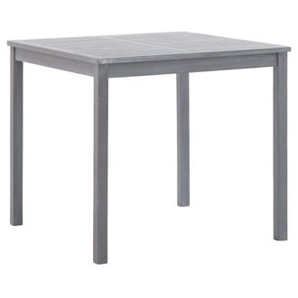 Berkfield Home Garden Table Grey 80x80x74 cm Solid Acacia Wood | Size: 80 x 80 x 74 cm