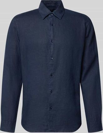 Mc Neal Leinenhemd mit Kentkragen in Dunkelblau, Gr&ouml;&szlig;e XXXL