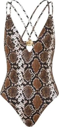 Moschino Costume intero Smiley con stampa pitone - - Swimwear - Donna - Multicolore - M