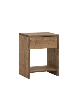 Deco Wood Mesita de noche de madera maciza envejecido 40x40cm