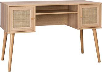 Sweeek Escritorio decoración madera con 2 puertas, natural