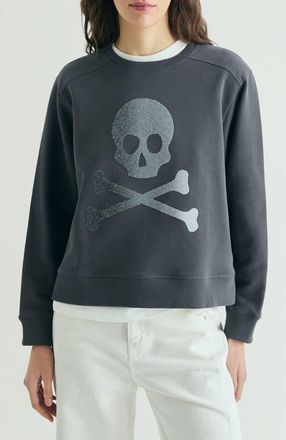 Scalpers Skull Glitter Sweatshirt in Darkgrey at Nordstrom, Size X-Small