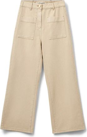 Sofie Schnoor Broeken, Dames, Beige, M, Katoen, Wijde Pijp Warm Zand Jeans