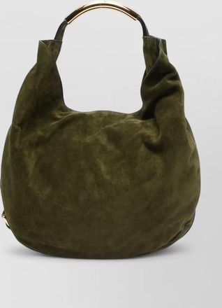 Moschino shoulder bag suede top handle buckle